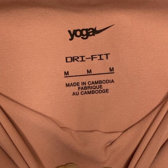 Nike Yoga Dri-Fit Dusty Rose Leggings Size Medium - Picture 7 of 8